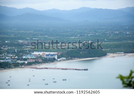 View of a sea and city in Thailand