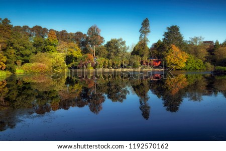 Reflections in the lake in Brynmill Park, the second largest park in Swansea 
