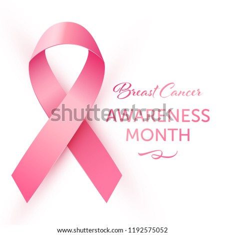 Vector illustration,  breast cancer awareness symbol isolated on a white background.