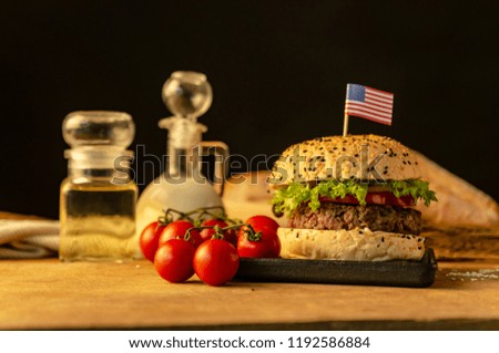 Hamburger background american style