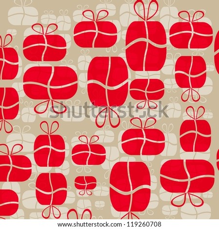 christmas background with red gifts