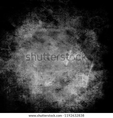 Grunge background, old wall with black frame and space for your design