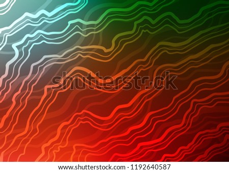 Light Green, Red vector background with abstract lines. An elegant bright illustration with gradient. Textured wave pattern for backgrounds.
