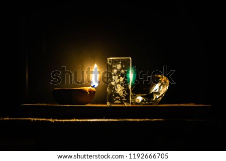 
Oil lamp with background for diwali  