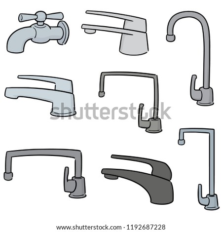 vector set of faucet