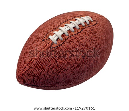 Football isolated on a white background as a professional sport ball for traditional American and Canadian game play on a white background.