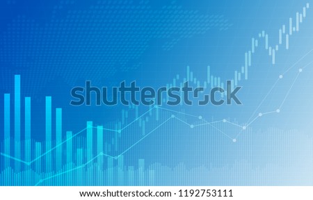 Business candle stick graph chart of stock market investment trading, Bullish point, Bearish point. trend of graph vector design. Royalty-Free Stock Photo #1192753111
