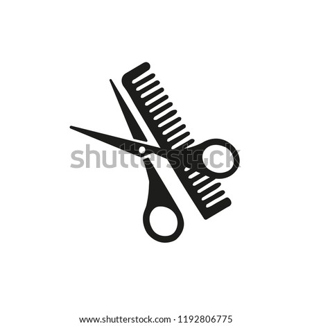 scissors and comb hairdresser Royalty-Free Stock Photo #1192806775
