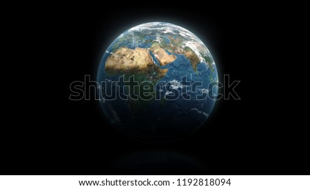 Earth planet on the isolated black background. Elements of this image furnished by NASA