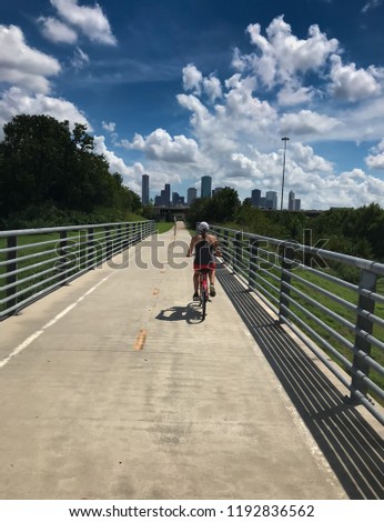 Couple Biking Around Houston Texas