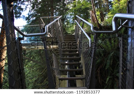 CLIFFWALK Capilano Suspension Bridge Vancouver Canada Royalty-Free Stock Photo #1192853377
