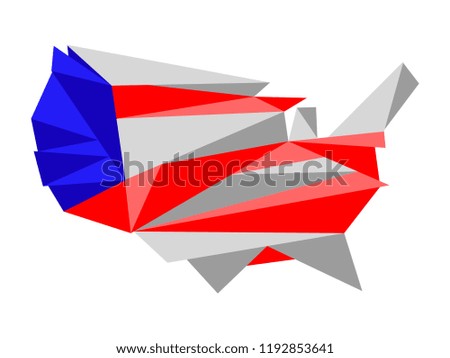 Low Poly style map of United States. Vector illustration design