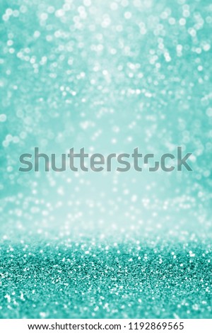 Abstract fancy teal green glitter sparkle confetti background for turquoise happy birthday party invite, aqua mint wedding pattern, diamond shine, sale texture or elegant Christmas winter celebration Royalty-Free Stock Photo #1192869565