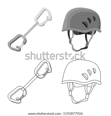 Vector design of mountaineering and peak symbol. Set of mountaineering and camp stock vector illustration.
