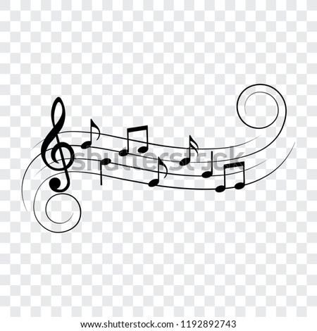 Music notes, musical design element, isolated, vector illustration.