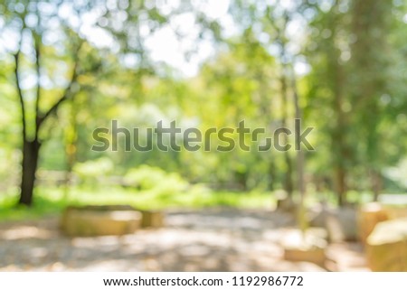 Blur natural park with bokeh background