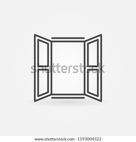 Opened window icon. Vector creative symbol in linear style Royalty-Free Stock Photo #1193004322