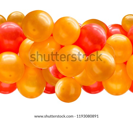 party balloon seamless for line border isolated on white background