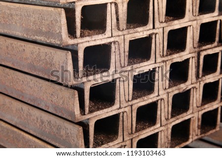 steel profiles in the factory