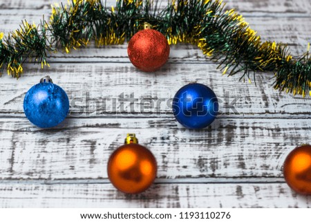 Beautiful Christmas decorations on a wooden background. Beautiful festive christmas background. New Year's holidays. Christmas Holidays.