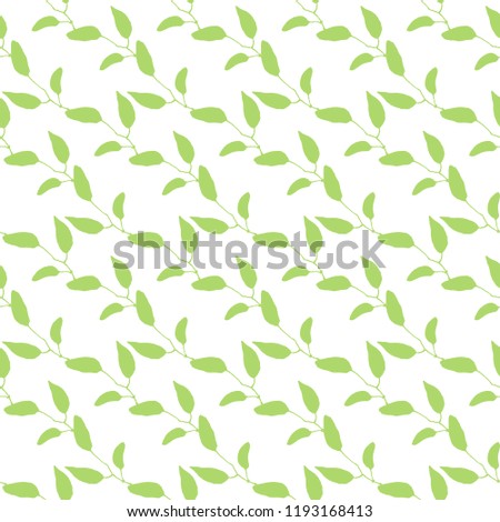 Hand drawn floral leaves seamless vector pattern.