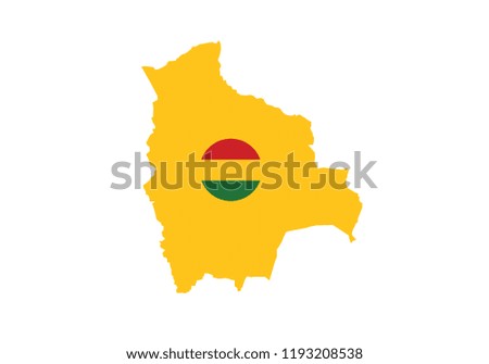 Bolivia outline map country shape state borders national symbol flag