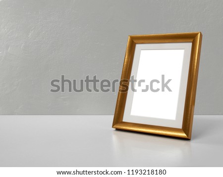 Blank frame on table with copy space