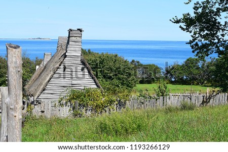Plimoth Plantation Plymouth Massachusetts English Colonists Become Pilgrims Royalty-Free Stock Photo #1193266129