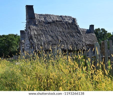 Plimoth Plantation Plymouth Massachusetts English Colonists Become Pilgrims Royalty-Free Stock Photo #1193266138
