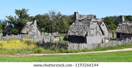 Plimoth Plantation Plymouth Massachusetts English Colonists Become Pilgrims Royalty-Free Stock Photo #1193266144