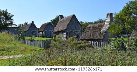 Plimoth Plantation Plymouth Massachusetts English Colonists Become Pilgrims Royalty-Free Stock Photo #1193266171