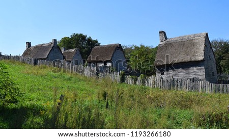 Plimoth Plantation Plymouth Massachusetts English Colonists Become Pilgrims Royalty-Free Stock Photo #1193266180