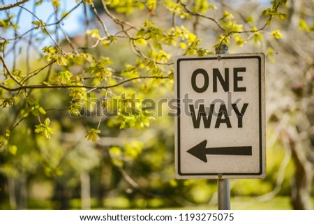 One Way street sign