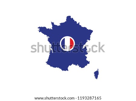 France outline map country shape state borders national symbol flag