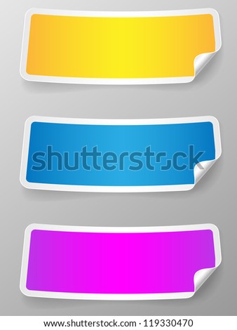 Set of colorful paper label. Illustration.