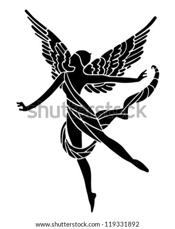 Art Deco Winged Goddess - Retro Clipart Illustration