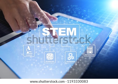 STEM. Science Technology Engineering Math. Sci-Tech. Tech. Business concept.