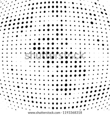 Halftone texture is black and white. Abstract monochrome background of dots. Vector pattern chaotic