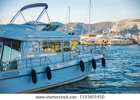 Luxury motor boat on the sea