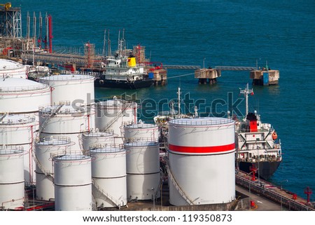 Oil tanks at day