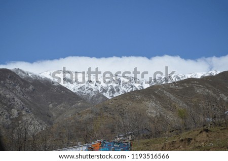 Beautiful ice on mountains Landscape
