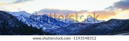Colorado Aspen and Snowmass winter landscape Royalty-Free Stock Photo #1193548312