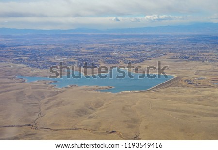 Aerial view of farm in Denver, Colorado, USA