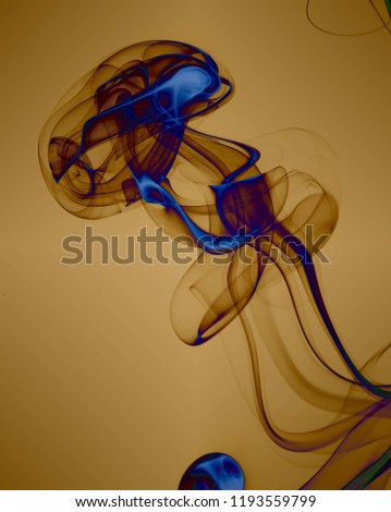 Abstract Smoke trails and shapes color on various backgrounds. Ghostly floating alien style photo art