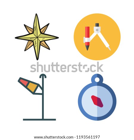direction icon set. vector set about compass, wind rose and wind sign icons set.
