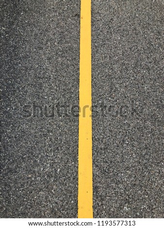 yellow line on road,Surface rough of asphalt