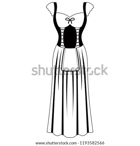 Traditional oktoberfest dress icon for women. Vector illustration design