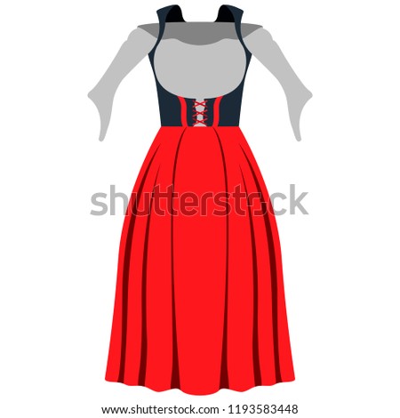 Traditional oktoberfest dress for women. Vector illustration design