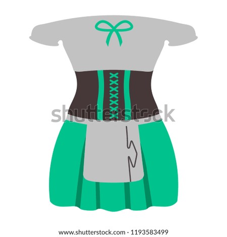 Traditional oktoberfest dress for women. Vector illustration design