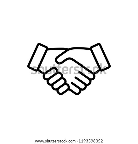 handshake cooperation agreement outline line black icon Royalty-Free Stock Photo #1193598352